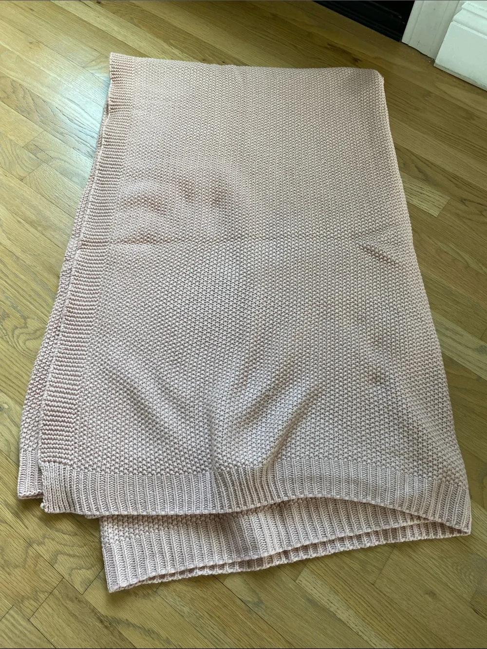 Threshold Textured Blush Knit Throw Blanket